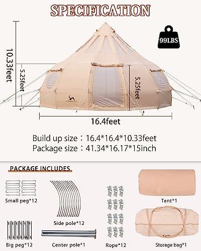 Exploring Comfort and Space: Our Review of the 16.4ft⁢ Canvas Tent